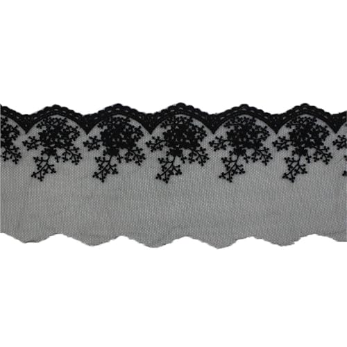 Spitzenband 11 cm Breite Kleidung Material DIY Handwerk Hochzeit Stickerei Spitze Trim Nähzubehör Home Dekoration FüR NäHen Handwerk(Black) von WLIHDB