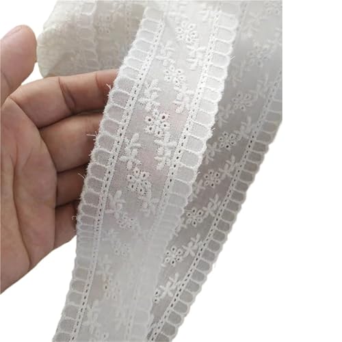 Spitzenband 2 Meter floral besticktes weißes Baumwollspitzenband DIY Handarbeit Handwerk Stoff Heimtextilien Dekoration Spitzenband FüR NäHen Handwerk von WLIHDB