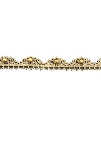 Spitzenband 2 Yards Gold Spitzenbesatz Besticktes Band Kleidung Spitze Zubehör FüR NäHen Handwerk(Color1,Width3cm) von WLIHDB