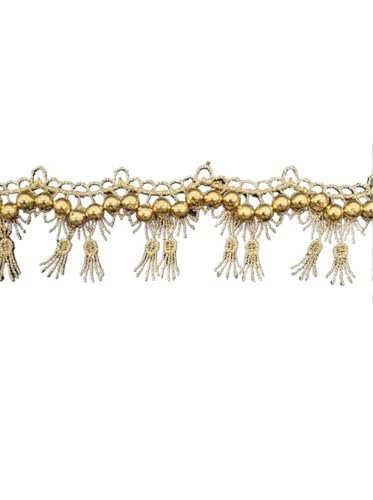 Spitzenband 2 Yards Gold Spitzenbesatz Besticktes Band Kleidung Spitze Zubehör FüR NäHen Handwerk(Color3,Width3cm) von WLIHDB