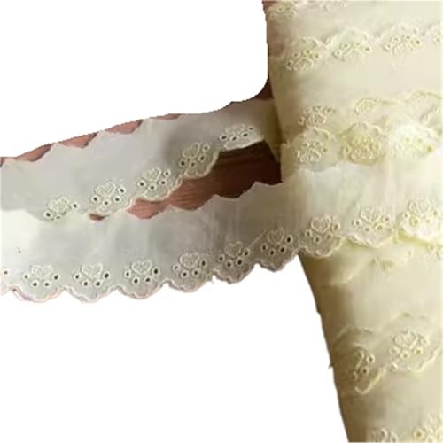 Spitzenband 5 Yards Baumwollstoff ausgehöhlte Liebe bestickte Spitzenbesatzkante DIY Rock Damenkleidung FüR NäHen Handwerk(Yellow) von WLIHDB