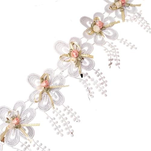 Spitzenband Blumenbesticktes Spitzenbesatzband for Basteln, Hochzeitskleid, Nähzubehör, DIY-Material, Handarbeiten, dekorativer Stoff FüR NäHen Handwerk(Color1) von WLIHDB