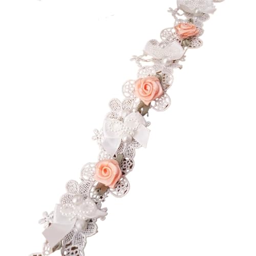 Spitzenband Blumenbesticktes Spitzenbesatzband for Basteln, Hochzeitskleid, Nähzubehör, DIY-Material, Handarbeiten, dekorativer Stoff FüR NäHen Handwerk(Color2) von WLIHDB