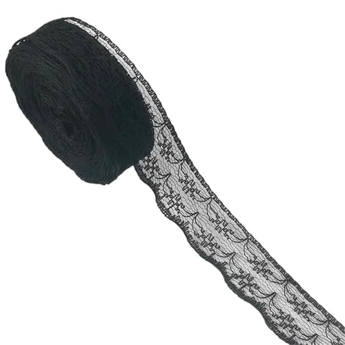 Spitzenband Schwarzes Spitzenstoffband DIY Gurtband Dekoration Verpackungsmaterial Kleid Kleidung Spitzenzubehör FüR NäHen Handwerk(2.2cm Black) von WLIHDB
