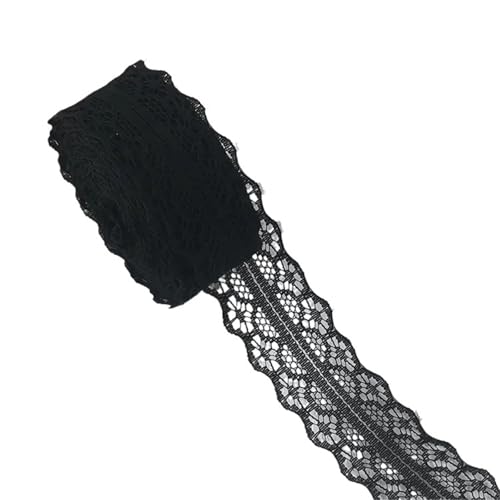 Spitzenband Schwarzes Spitzenstoffband DIY Gurtband Dekoration Verpackungsmaterial Kleid Kleidung Spitzenzubehör FüR NäHen Handwerk(3cm Black) von WLIHDB