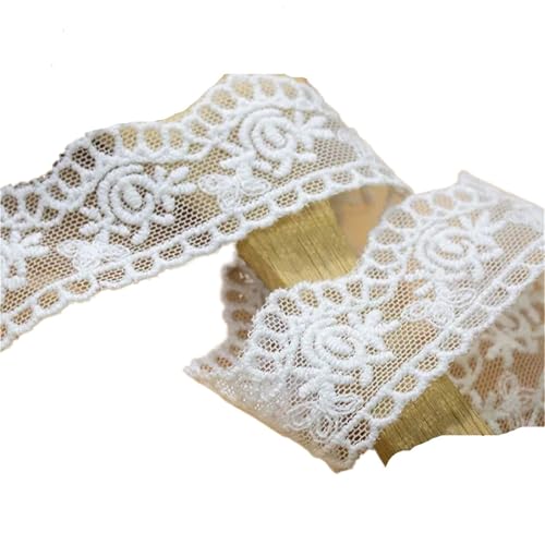 Spitzenband Stickerei-Netz-Spitzenbesätze, Band for Nähen von Hochzeits-Stirnbändern, Stoff for DIY-Näharbeiten FüR NäHen Handwerk(2.8cm width White) von WLIHDB