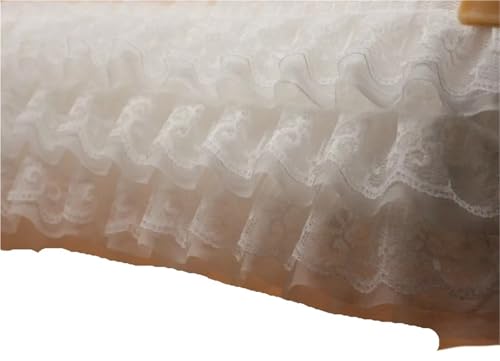 Spitzenband Weicher Chiffon- und Spitzenbesatz for Kleidung, Schuhe, Ärmel, Kinderkleidung, Heimdekoration FüR NäHen Handwerk(WHITE) von WLIHDB