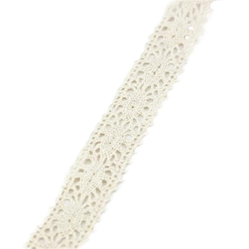 Spitzenband Weiß Beige Baumwolle bestickt Spitze Netz Bänder Stoff Trim DIY Nähen handgemachte Handwerk Materialien FüR NäHen Handwerk(Color1,10mm*1m) von WLIHDB