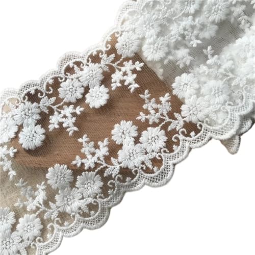 Spitzenband Weiße Baumwolle bestickte Blumen Spitze Stoff Band Trim Vorhänge Kleider DIY Nähzubehör FüR NäHen Handwerk von WLIHDB