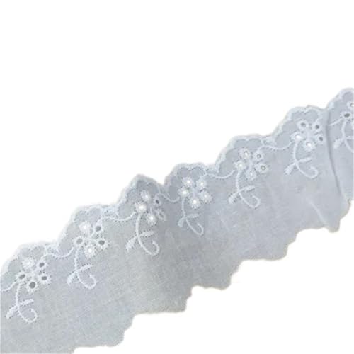 Spitzenband Weißes Baumwollspitzenband DIY Handarbeit Handwerk Stoff Hohl Blumen bestickt Spitzenband Heimtextilien Dekoration FüR NäHen Handwerk(4.5cm Wide -color1) von WLIHDB