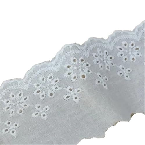 Spitzenband Weißes Baumwollspitzenband DIY Handarbeit Handwerk Stoff Hohl Blumen bestickt Spitzenband Heimtextilien Dekoration FüR NäHen Handwerk(7cm Wide-color2) von WLIHDB