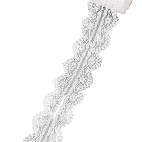 Spitzenband Weißes Spitzenband-Gewebe-Gurtband-Dekoration-reizendes Geschenk-Verpacken-Polyester-Material FüR NäHen Handwerk(Color1-40mm) von WLIHDB