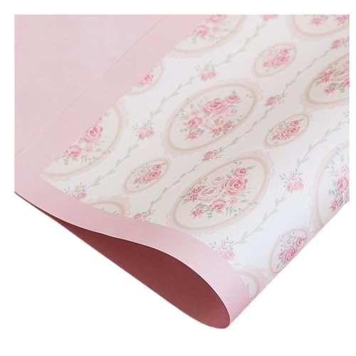 WLIHDB Geschenke Geschenkpapier 10 Stück Geschenkpapier, einfaches Blumen-Geschenkpapier, wasserdichtes Baumwollpapier, Blumenstrauß, Geschenkverpackung, Papierbögen FüR Urlaub(Pink) von WLIHDB