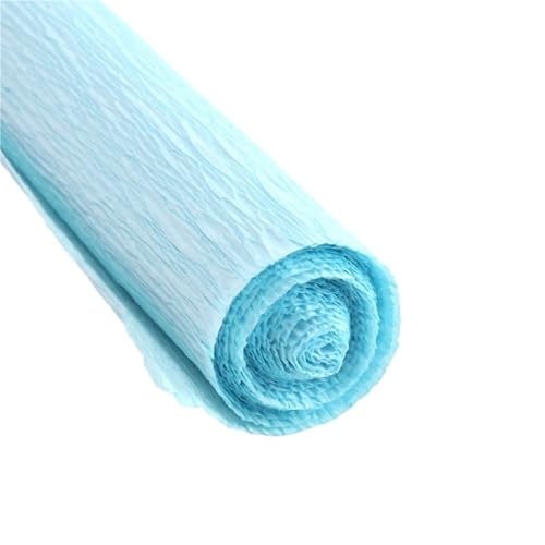WLIHDB Geschenke Geschenkpapier 4 Rollen 50 x 250 cm farbige Krepppapierrolle, Origami-Krepppapier, Basteln, DIY, Blumen, Dekoration, Geschenkpapier, Basteln FüR Urlaub(Light Blue) von WLIHDB