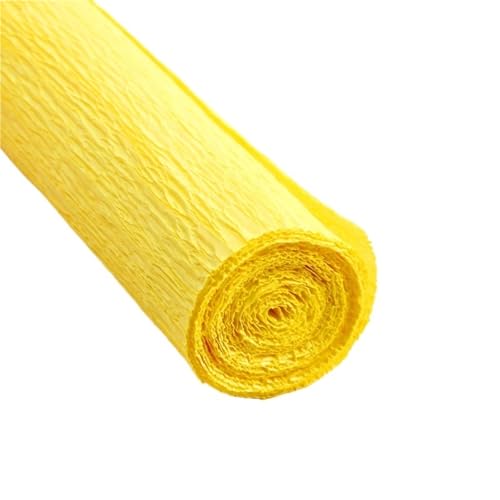 WLIHDB Geschenke Geschenkpapier 4 Rollen 50 x 250 cm farbige Krepppapierrolle, Origami-Krepppapier, Basteln, DIY, Blumen, Dekoration, Geschenkpapier, Basteln FüR Urlaub(Yellow) von WLIHDB