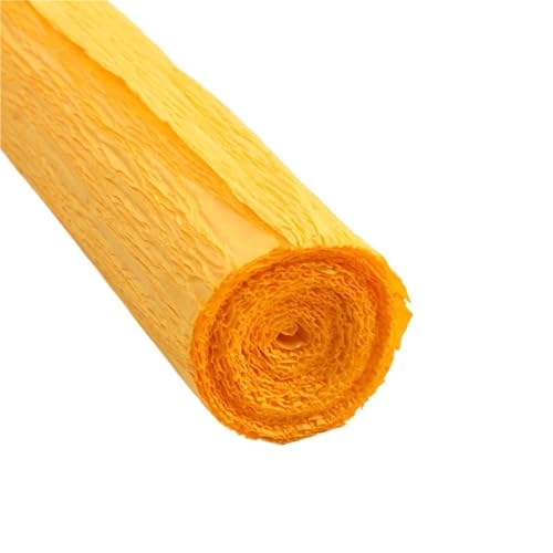 WLIHDB Geschenke Geschenkpapier 4 Rollen 50 x 250 cm farbige Krepppapierrolle, Origami-Krepppapier, Basteln, DIY, Blumen, Dekoration, Geschenkpapier FüR Urlaub(Golden Yellow) von WLIHDB