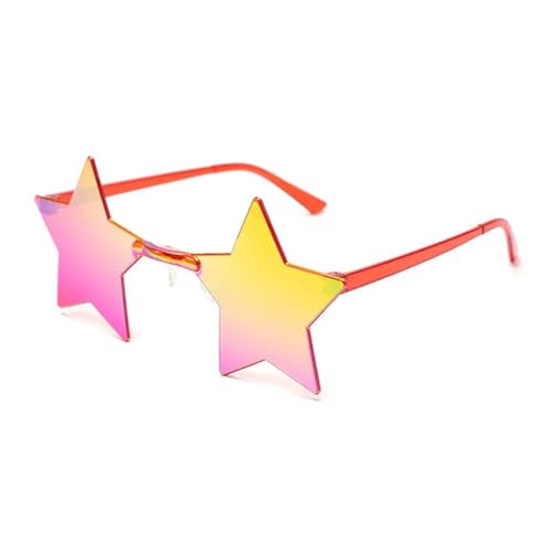 WLIHDB Partybrille 20 Stück dünne Scheiben-Stern-Sonnenbrille, rahmenlose Candy-Farbe, Persönlichkeit, blendende Kugel-Sonnenbrille, Pentagramm-Brille FüR Junggesellinnenabschiede(Color 1) von WLIHDB