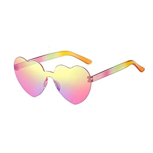 WLIHDB Partybrille 20 stücke Herzform Frauen Sonnenbrille Dunkle Brille for Frauen Farbe Transparent Frameless Sonnenbrille Trend Brillen for Party Supplies FüR Junggesellinnenabschiede(Color 4) von WLIHDB