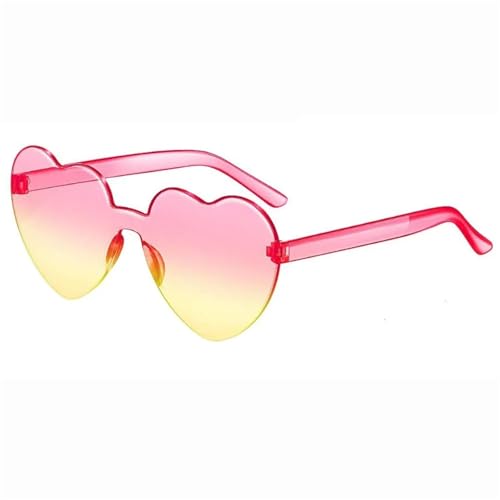 WLIHDB Partybrille 20 stücke Herzform Frauen Sonnenbrille Dunkle Brille for Frauen Farbe Transparent Frameless Sonnenbrille Trend Brillen for Party Supplies FüR Junggesellinnenabschiede(Color 9) von WLIHDB