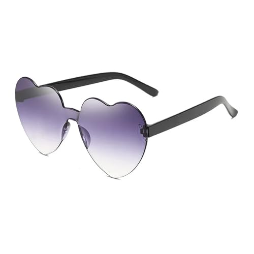 WLIHDB Partybrille 20 stücke Liebe Herz Form Sonnenbrille Frauen Randlose Rahmen Farbton Klare Linse Bunte Sonnenbrille FüR Junggesellinnenabschiede(Double Gray) von WLIHDB