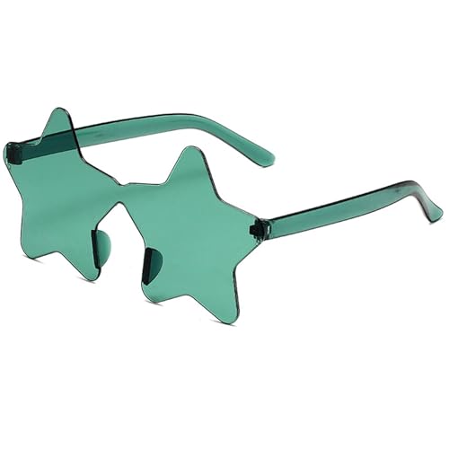 WLIHDB Partybrille 20 stücke Mode Pentagramm Sonnenbrille Rahmenlose Sternförmige Party Brillen Disco Brille Lustige Strand Sonnenbrille for Frauen Männer FüR Junggesellinnenabschiede(Green) von WLIHDB