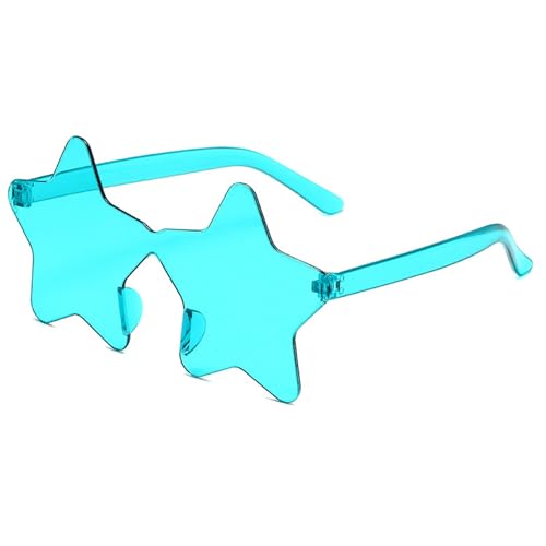 WLIHDB Partybrille 20 stücke Sternförmige Randlose Sonnenbrille Disco Party Star Gläser Frauen Bachelorette Party Favors Foto Prop Outdoor FüR Junggesellinnenabschiede(Blue) von WLIHDB