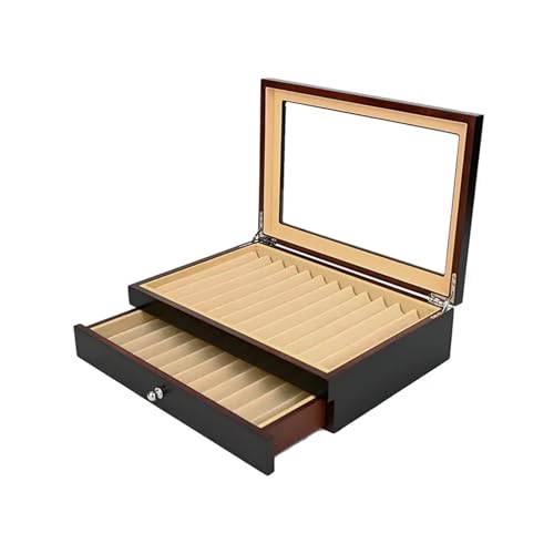 WLIHDB Stift-Displaybox 12/23/34/78 Holzstiftbox Display Aufbewahrung Füllfederhalter/Bleistiftetui Schule Büro Schreibwaren Veranstalter FüR Die Aufbewahrung Von Stiftboxen(Black-23Pens) von WLIHDB