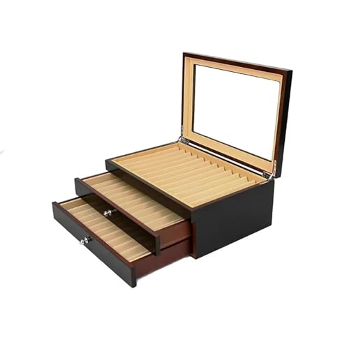 WLIHDB Stift-Displaybox 12/23/34/78 Holzstiftbox Display Aufbewahrung Füllfederhalter/Bleistiftetui Schule Büro Schreibwaren Veranstalter FüR Die Aufbewahrung Von Stiftboxen(Black-34Pens) von WLIHDB
