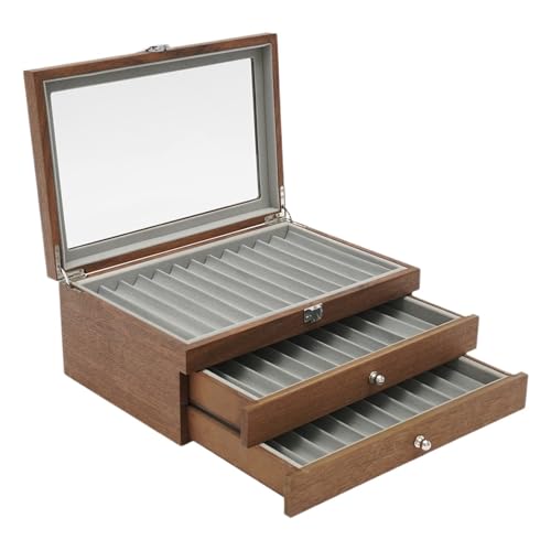 WLIHDB Stift-Displaybox 3-Tiers 34 Slots Füllfederhalter Display Case Halter Lagerung Collector Organizer Box FüR Die Aufbewahrung Von Stiftboxen(Color 02) von WLIHDB