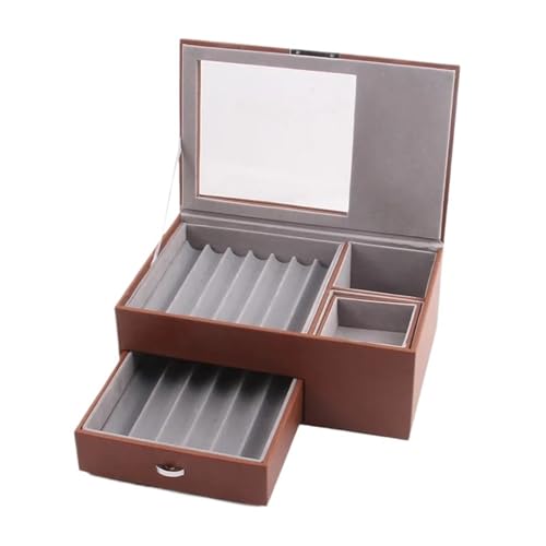 WLIHDB Stift-Displaybox Doppelschichtiges Stiftetui aus Leder, Display-Aufbewahrung, Stiftbox, Füllfederhalter, Sammler-Organizer-Box FüR Die Aufbewahrung Von Stiftboxen(Brown) von WLIHDB