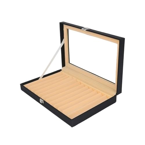 WLIHDB Stift-Displaybox Füllfederhalter-Vitrine, 12/24/36 Steckplätze, Leder-Aufbewahrungsbox, Sammler-Organizer FüR Die Aufbewahrung Von Stiftboxen(Black-12Pens) von WLIHDB