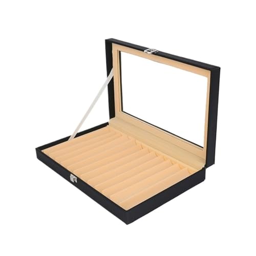 WLIHDB Stift-Displaybox Füllfederhalter-Vitrine aus Leder, 1–3-lagig, 12/24/36 Steckplätze, Organizer, Sammelbox FüR Die Aufbewahrung Von Stiftboxen(Black-12pens) von WLIHDB