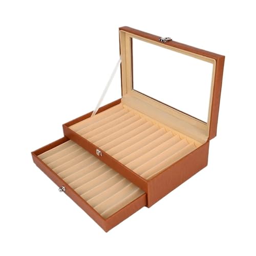 WLIHDB Stift-Displaybox Füllfederhalter-Vitrine aus Leder, 1–3-lagig, 12/24/36 Steckplätze, Organizer, Sammelbox FüR Die Aufbewahrung Von Stiftboxen(Orange-24pens) von WLIHDB