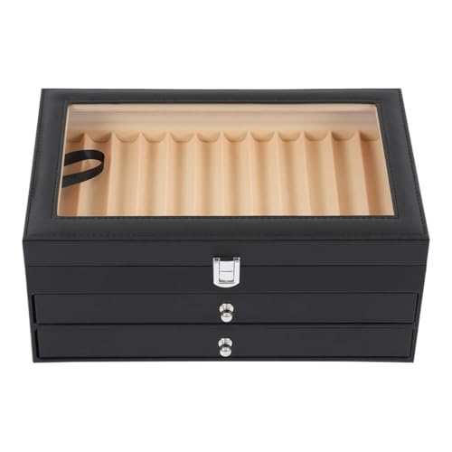WLIHDB Stift-Displaybox Stiftebox mit 36 Fächern, Samtinnenseite, Klarglasdeckel, 3-stufiges Design, ideal for Stiftsammler FüR Die Aufbewahrung Von Stiftboxen WLIHDB Stift-Displaybox Stiftebox mit 36 Fächern, Samtinnenseite, Klarglasdeckel, 3-stufiges Design, ideal for Stiftsammler FüR Die Aufbewahrung Von Stiftboxen von WLIHDB