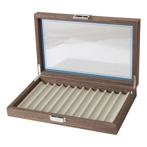 WLIHDB Stift-Displaybox Stiftehalter aus Holz, 12 Fächer, mit Glasfenster, for Schule, Geschäft, Zuhause FüR Die Aufbewahrung Von Stiftboxen von WLIHDB
