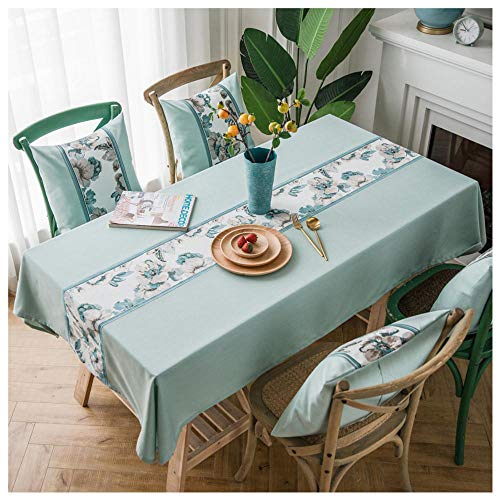 Tischdecke, 125x175cm dekorative Esstischdecke aus Polyester, pflegeleicht, rechteckige Tischdecke für Küche, Esszimmer, Garten von WLL