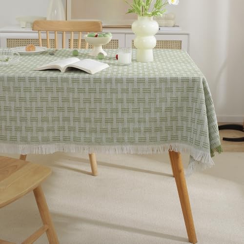 WLLDDDIU Tischdecken, Rechteckige Tischdecke mit Fransen, Boho Stil, Grün Gestreift, Gewebte Tischdecke Aus Baumwollleinen, Waschbar, Staubdicht, Bauernhaus Tischdecke für Garten, Café, Terrasse, WLLDDDIU Tischdecken, Rechteckige Tischdecke mit Fransen, Boho Stil, Grün Gestreift, Gewebte Tischdecke Aus Baumwollleinen, Waschbar, Staubdicht, Bauernhaus Tischdecke für Garten, Café, Terrasse, von WLLDDDIU