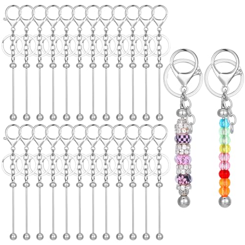 24 Stück Perlen-Schlüsselanhänger-Stangen, Rohlinge, Perlen, Schlüsselanhänger, Bastelzubehör, Metall, Großpackung, Geschenk-Set für Damen und Herren, Handwerk, Schmuck, Charms, Kettenstangen 24 Stück Perlen-Schlüsselanhänger-Stangen, Rohlinge, Perlen, Schlüsselanhänger, Bastelzubehör, Metall, Großpackung, Geschenk-Set für Damen und Herren, Handwerk, Schmuck, Charms, Kettenstangen von WLLHYF