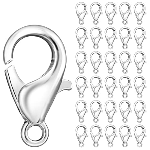 WLLHYF 100 STÜCKE Karabinerverschluss, Silber Karabinerverschluss Karabinerverschluss für die Schmuckherstellung, DIY Halskette, Armband, Ohrringzubehör 12 mm WLLHYF 100 STÜCKE Karabinerverschluss, Silber Karabinerverschluss Karabinerverschluss für die Schmuckherstellung, DIY Halskette, Armband, Ohrringzubehör 12 mm von WLLHYF