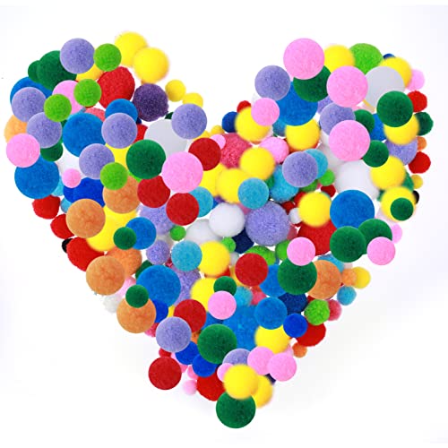 WLLHYF 300 Stück Pom Poms zum Basteln, verschiedene Größen, mehrfarbige Pom Pom-Bälle, bunte Pompons für kreatives Handwerk, Kunst, DIY-Material WLLHYF 300 Stück Pom Poms zum Basteln, verschiedene Größen, mehrfarbige Pom Pom-Bälle, bunte Pompons für kreatives Handwerk, Kunst, DIY-Material von WLLHYF