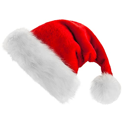 WLLHYF Weihnachtsmütze Nikolausmütze klassischer Rote Samtkomfort Santa Plüsch Warm Dicker Fellrand Weihnachtsmann Mütze für Herren Damen Weihnachts Weihnachtsfeiern Weihnachtskonzert (Rot/Erwachsene) WLLHYF Weihnachtsmütze Nikolausmütze klassischer Rote Samtkomfort Santa Plüsch Warm Dicker Fellrand Weihnachtsmann Mütze für Herren Damen Weihnachts Weihnachtsfeiern Weihnachtskonzert (Rot/Erwachsene) von WLLHYF