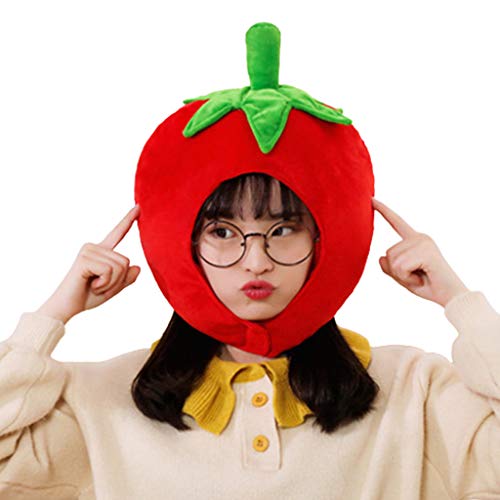WLNEXT Niedliche Tomatenform, Plüschhut, lustige Früchte, gefüllte Kopfbedeckung, Foto-Requisiten von WLNEXT