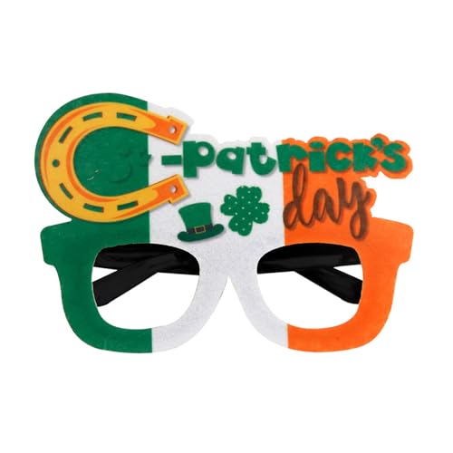 WLNEXT Patricks Day Irisches Kleeblatt, grünes vierblättriges Kleeblatt, Kobold, Kostüm, Brille, Foto-Requisiten, Brille, St. drei Farben von WLNEXT
