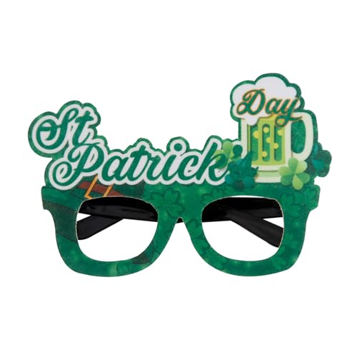 WLNEXT Patricks Day Irisches Kleeblatt Grünes vierblättriges Kleeblatt Kobold Kobold Brille Foto Requisiten Gläser St. Bier von WLNEXT