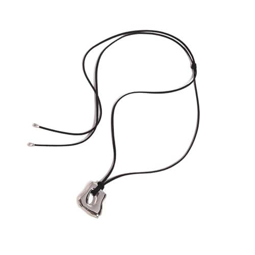 WLNEXT Trendige unregelmäßige geometrische Metallanhänger-Halskette, stilvolle Wachsschnur-Halskette, handgefertigter Schmuck für Frauen und Mädchen WLNEXT Trendige unregelmäßige geometrische Metallanhänger-Halskette, stilvolle Wachsschnur-Halskette, handgefertigter Schmuck für Frauen und Mädchen von WLNEXT