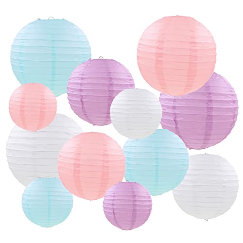 Mondeer Papierlaternen,12 Stück Pastell Farbe Runde Laterne Ballon hängen Dekorationen mit verschiedenen Größen für Hochzeit Geburtstag Baby Shower Party Home Decor - 6"8" 10" Mondeer Papierlaternen,12 Stück Pastell Farbe Runde Laterne Ballon hängen Dekorationen mit verschiedenen Größen für Hochzeit Geburtstag Baby Shower Party Home Decor - 6"8" 10" von Mondeer