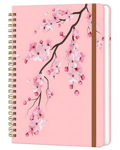 WLPFSAHF Spiral-Tagebuch für Frauen, Hardcover, A5, College-Notizbuch, liniert, 120 Seiten, dickes Papier, niedliches liniertes Tagebuch für Schule, Büro und Arbeit, 15,2 x 21,3 cm (rosa blühende WLPFSAHF Spiral-Tagebuch für Frauen, Hardcover, A5, College-Notizbuch, liniert, 120 Seiten, dickes Papier, niedliches liniertes Tagebuch für Schule, Büro und Arbeit, 15,2 x 21,3 cm (rosa blühende von WLPFSAHF