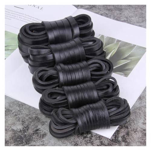 WLTYSM Ieder Bänder 4mm Dicke 4/5/6/8/10mm Echtes Leder Flache Tanga Leder Schnur String Seil for DIY Halskette Armband DIY Schmuck Machen (Color : Black, Size : 10X4mm) von WLTYSM