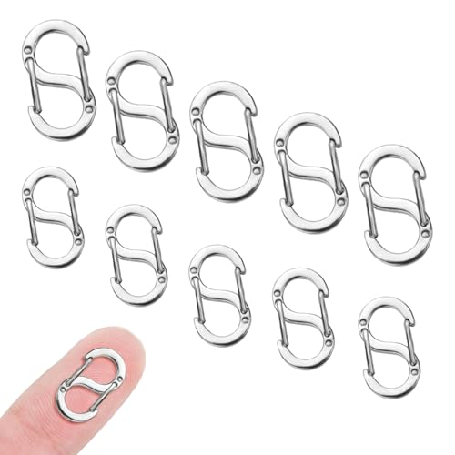 10 Stück Edelstahl 8-Form Kettenverschluss,Armband Verlängerung,Doppelöffnungs Verkürzer Verschluss,Schmuckverschluss für Halskette,DIY Schmuck,Ketten Layering,Schmuckverlängerung,Necklace (2 Größen) von WLVinson