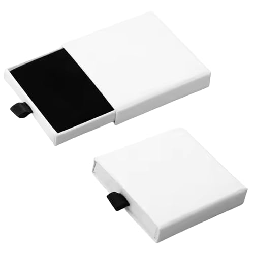 2 Stück Schmuck Geschenkbox Klein,Schmuckbox,Schmuckschachtel,Jewelry Box,Schmuckdose,Geschenkverpackung,Schmuckkästchen Klein,Schmuckschatulle für Taschendekorationen,Weihnachtsgeschenke (Weiß) von WLVinson